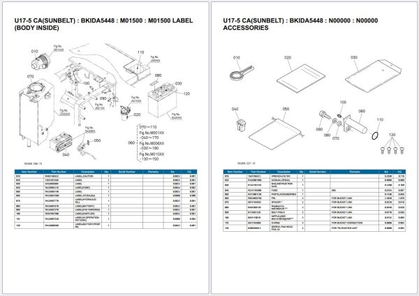 Kubota Excavator U17 5 Spare Parts Catalog (2)