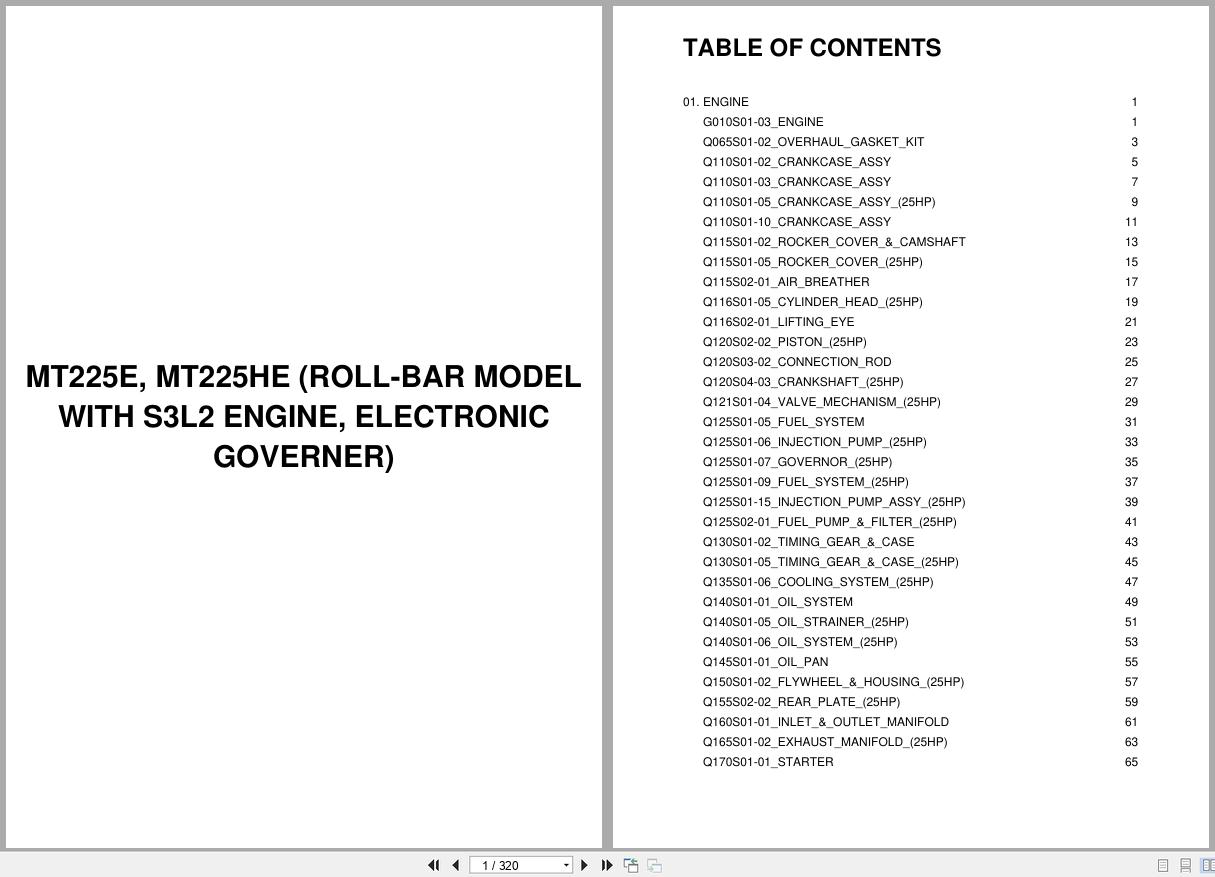 LS Tractor MT2E Series MT225E MT225HE (with S3L2) Parts Catalog (1)
