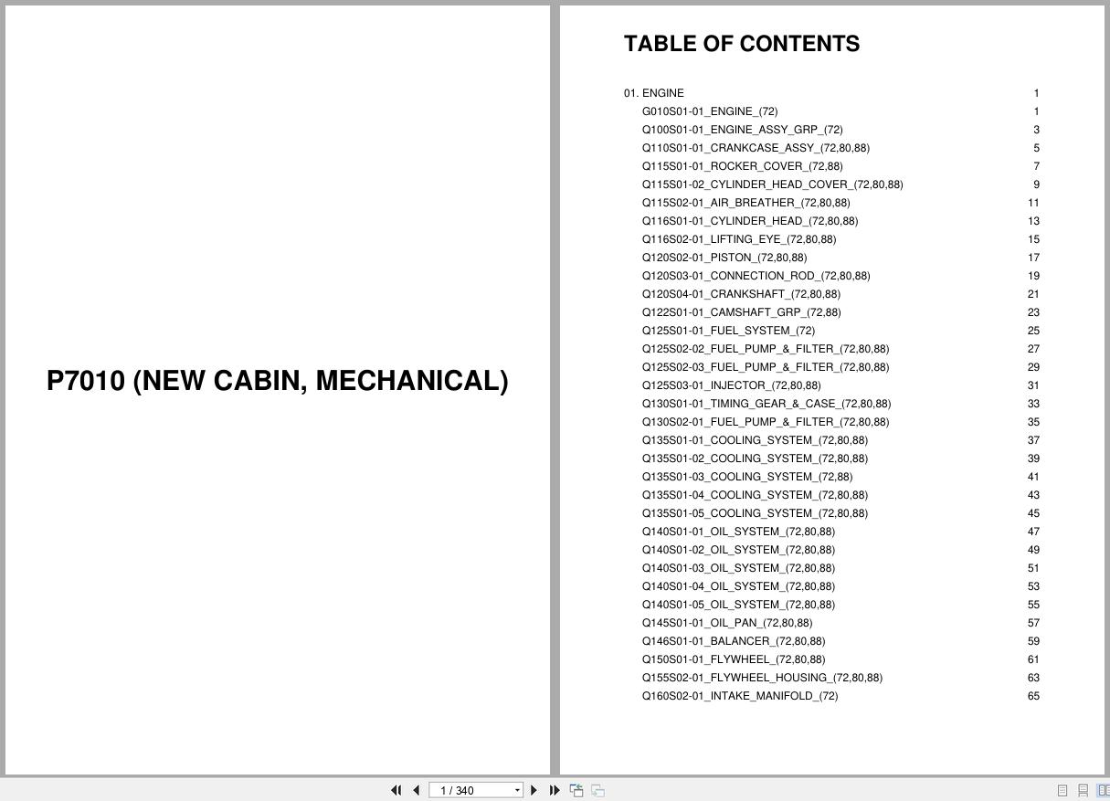 LS Tractor PLUS Series P7010 (New Cabin MECHANICAL) Parts Catalog (1)