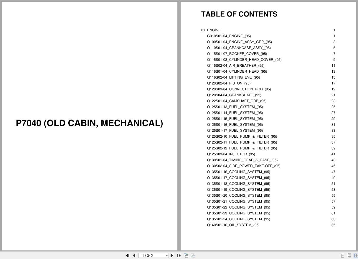 LS Tractor PLUS Series P7040 (Old Cabin MECHANICAL) Parts Catalog (1)