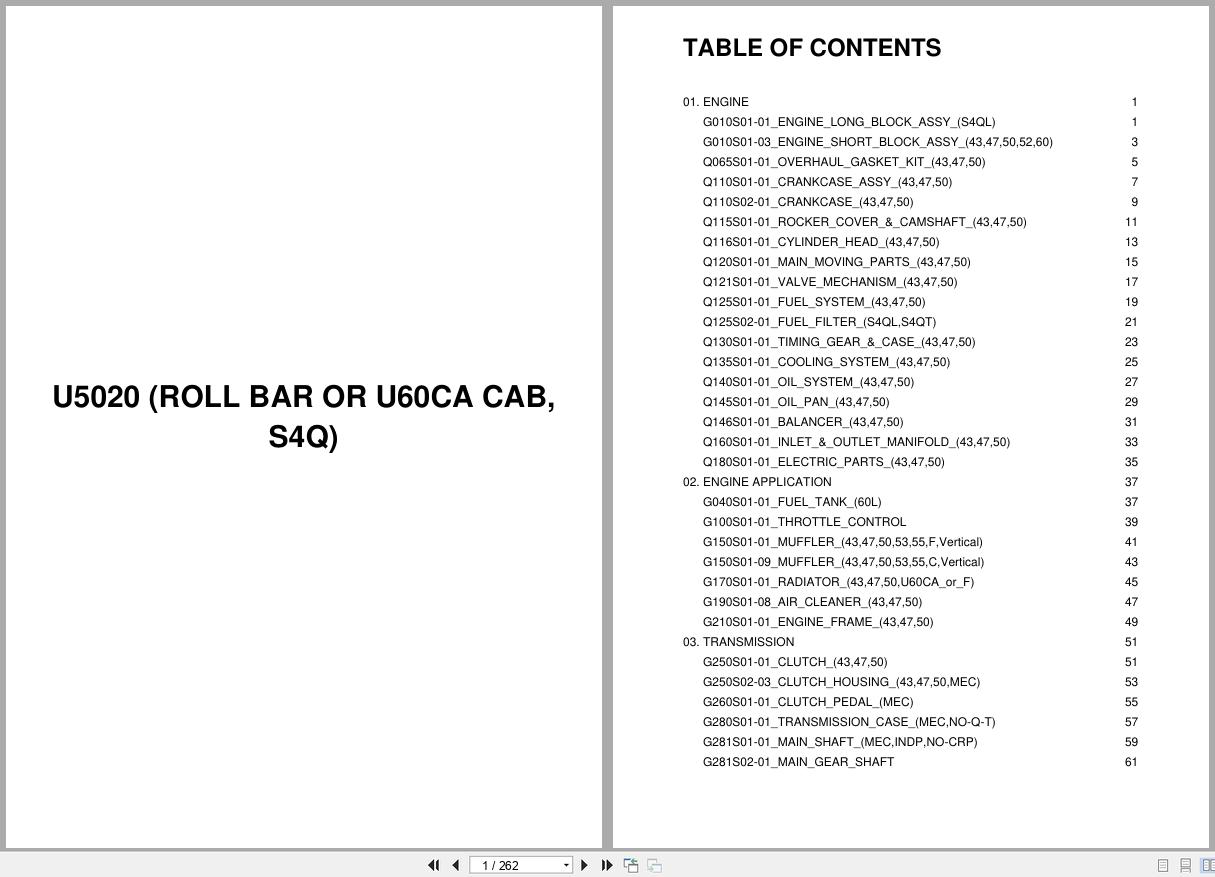 LS Tractor S Series U5020 (Roll bar or U60CA cab S4Q) Parts Catalog (1)