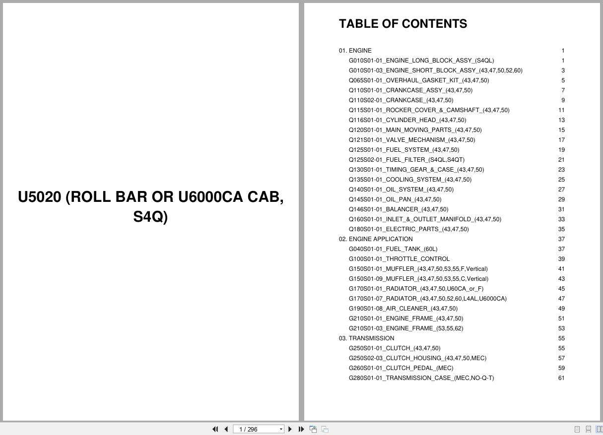LS Tractor U Series U5020 (Roll bar or U6000CA Cab S4Q) Parts Catalog (1)