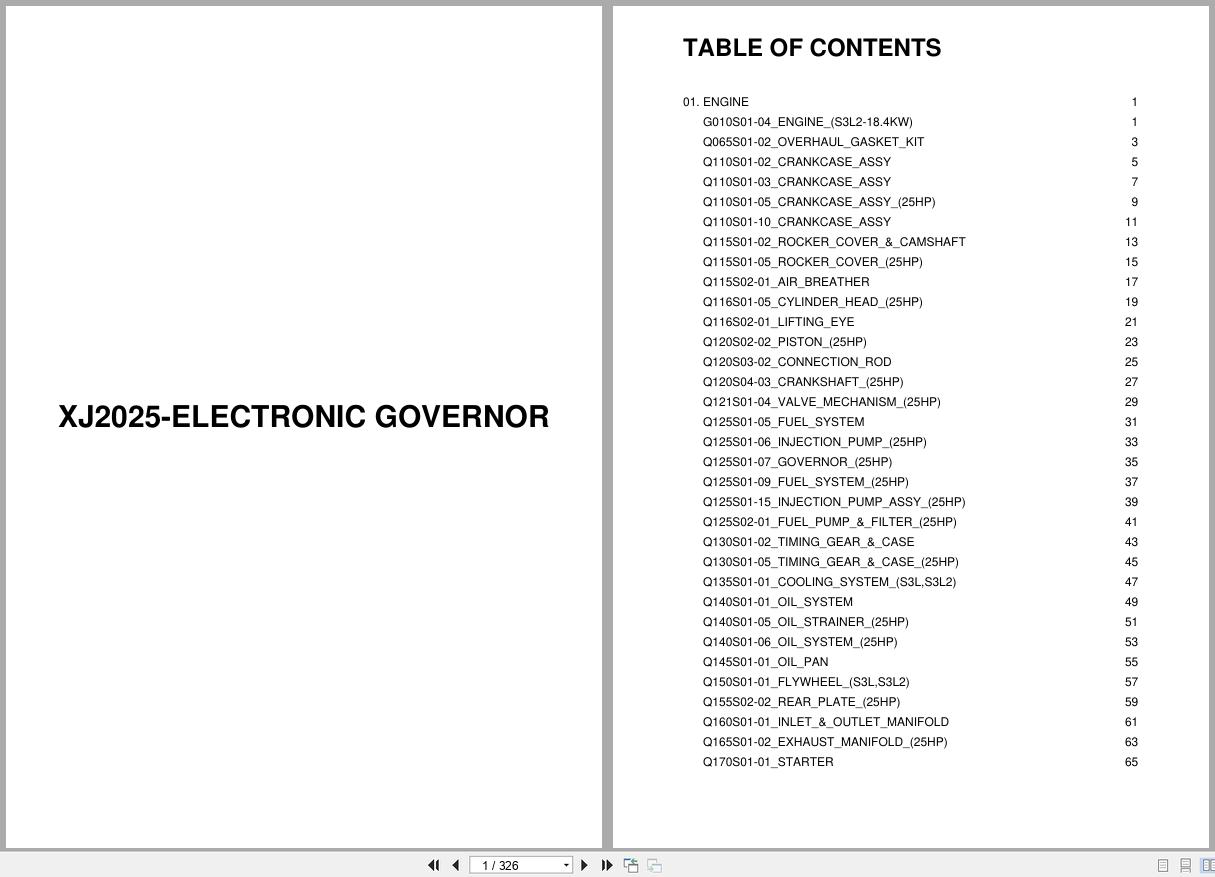 LS Tractor XJ Series XJ2025 Electronic governor Parts Catalog (1)