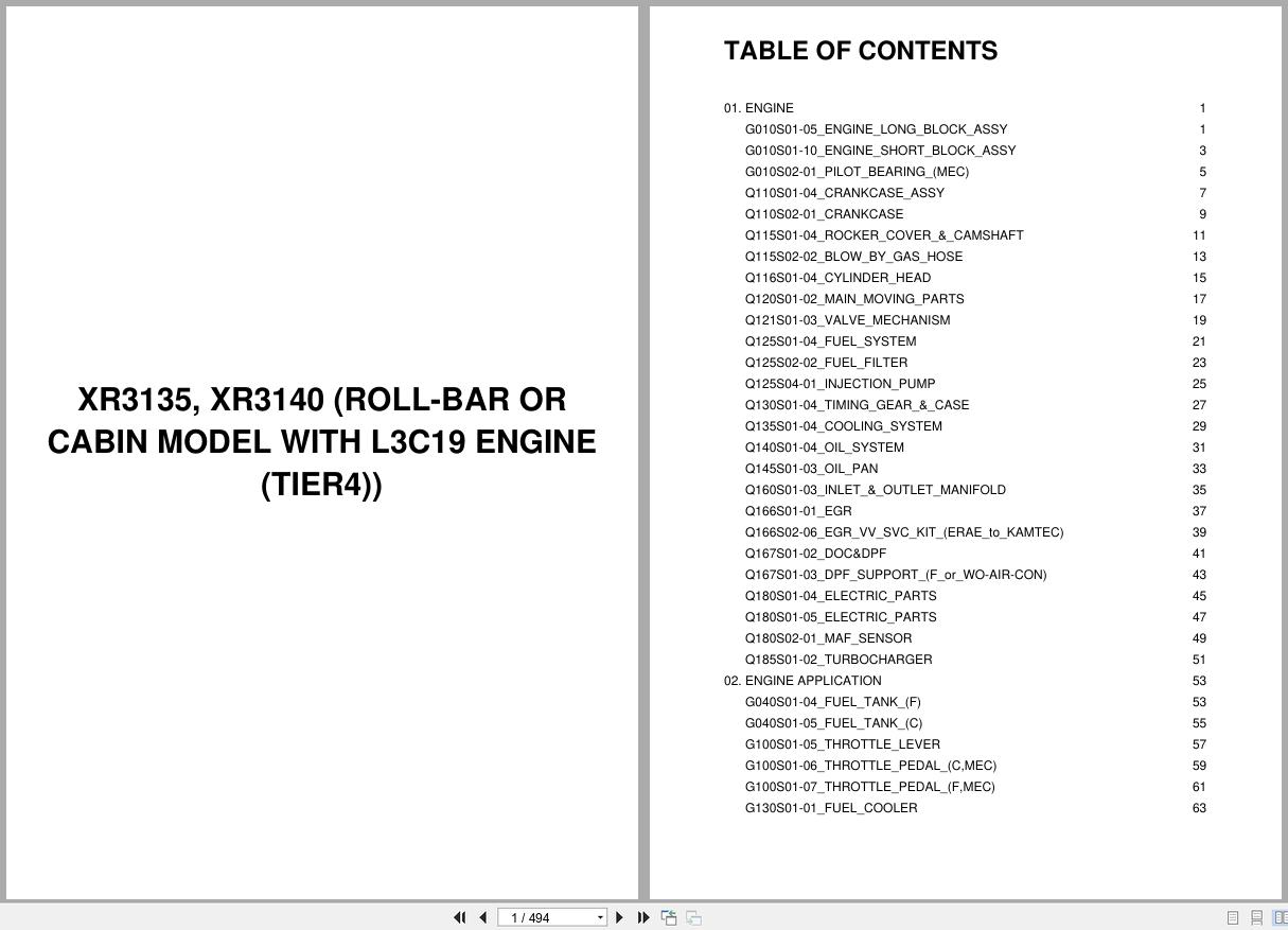 LS Tractor XR3100 Series XR3135 XR3140 (with L3C19) Parts Catalog (1)