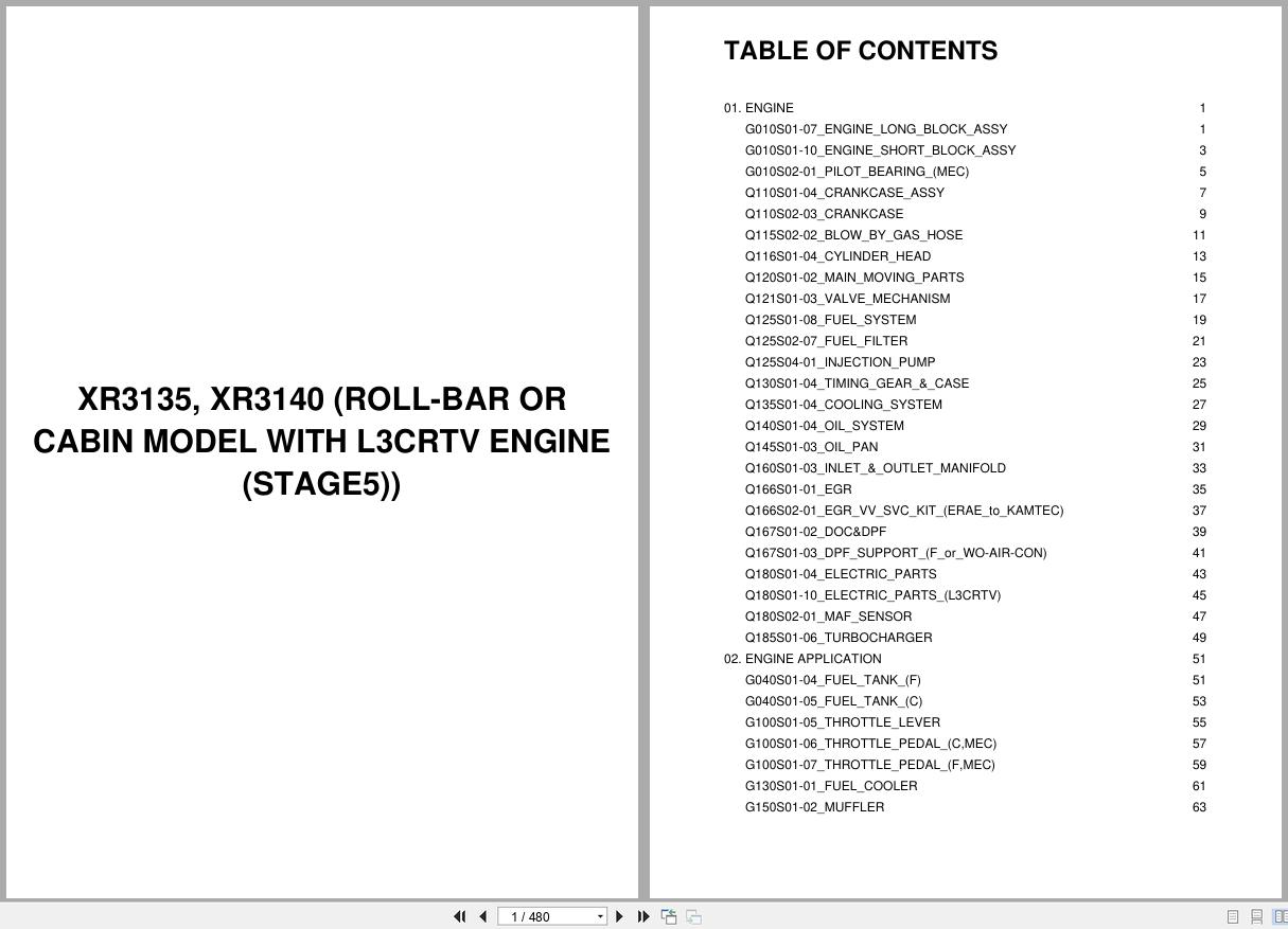 LS Tractor XR3100 Series XR3135 XR3140 (with L3CRTV) Parts Catalog (1)