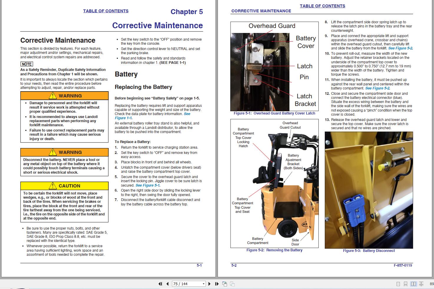 Landoll Bendi Forklift AC Series 6 Maintenance Manual F 857 0119 (2)