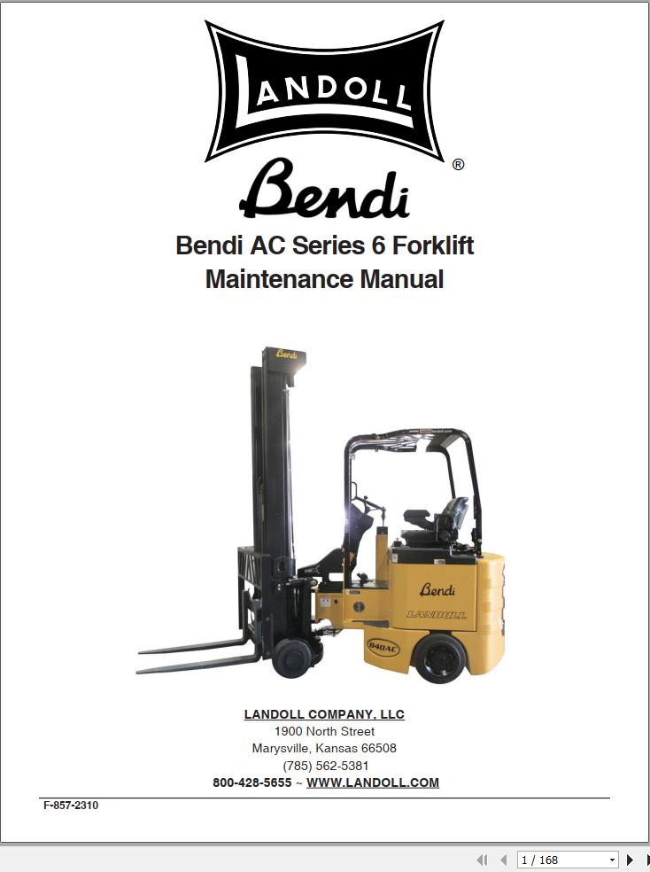 Landoll Bendi Forklift AC Series 6 Maintenance Manual F 857 2310 (1)