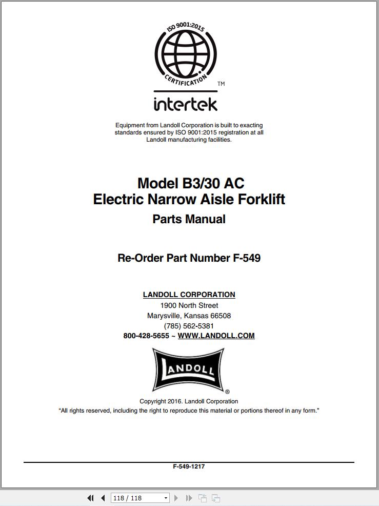 Landoll Bendi Forklift B3 30 AC Parts Manual F 549 1217 (1)
