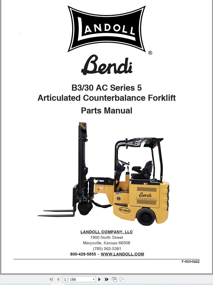 Landoll Bendi Forklift B3 30 AC Series 5 Parts Manual F 663 0422 2025 (1)
