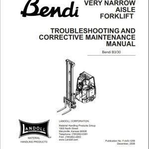 Landoll Bendi Forklift B3 30 Troubleshooting Maintenance Manual F 445 1208 (1)