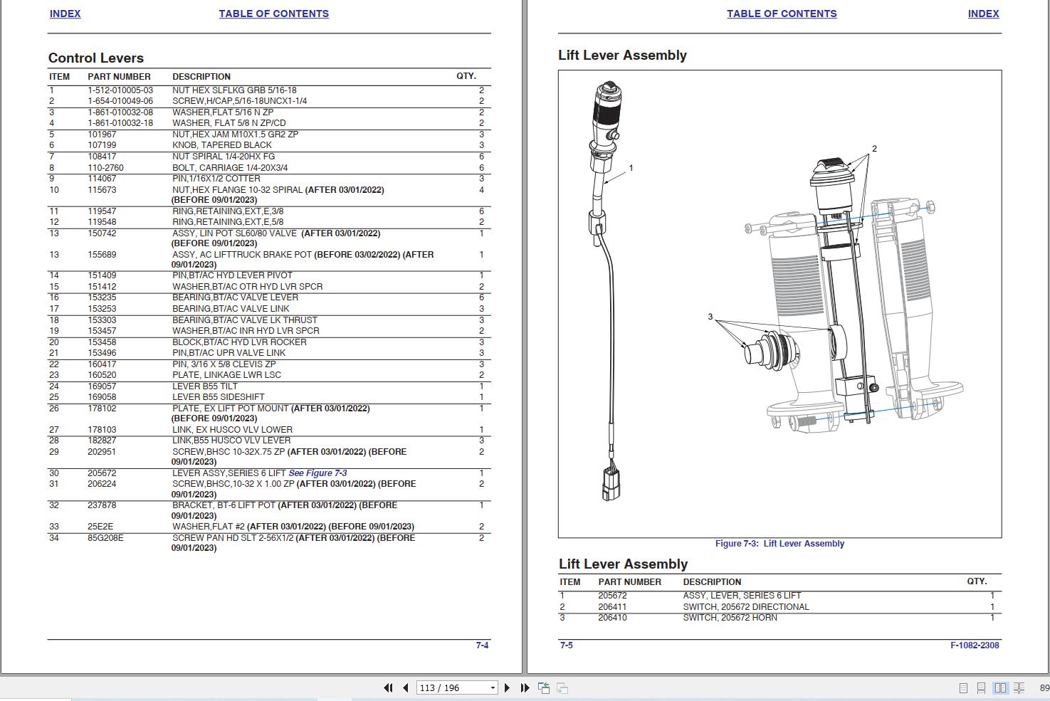 Landoll Bendi Forklift B30 40 AC B40VNA AC Series 6 Parts Manual F 1082 2308 (2)
