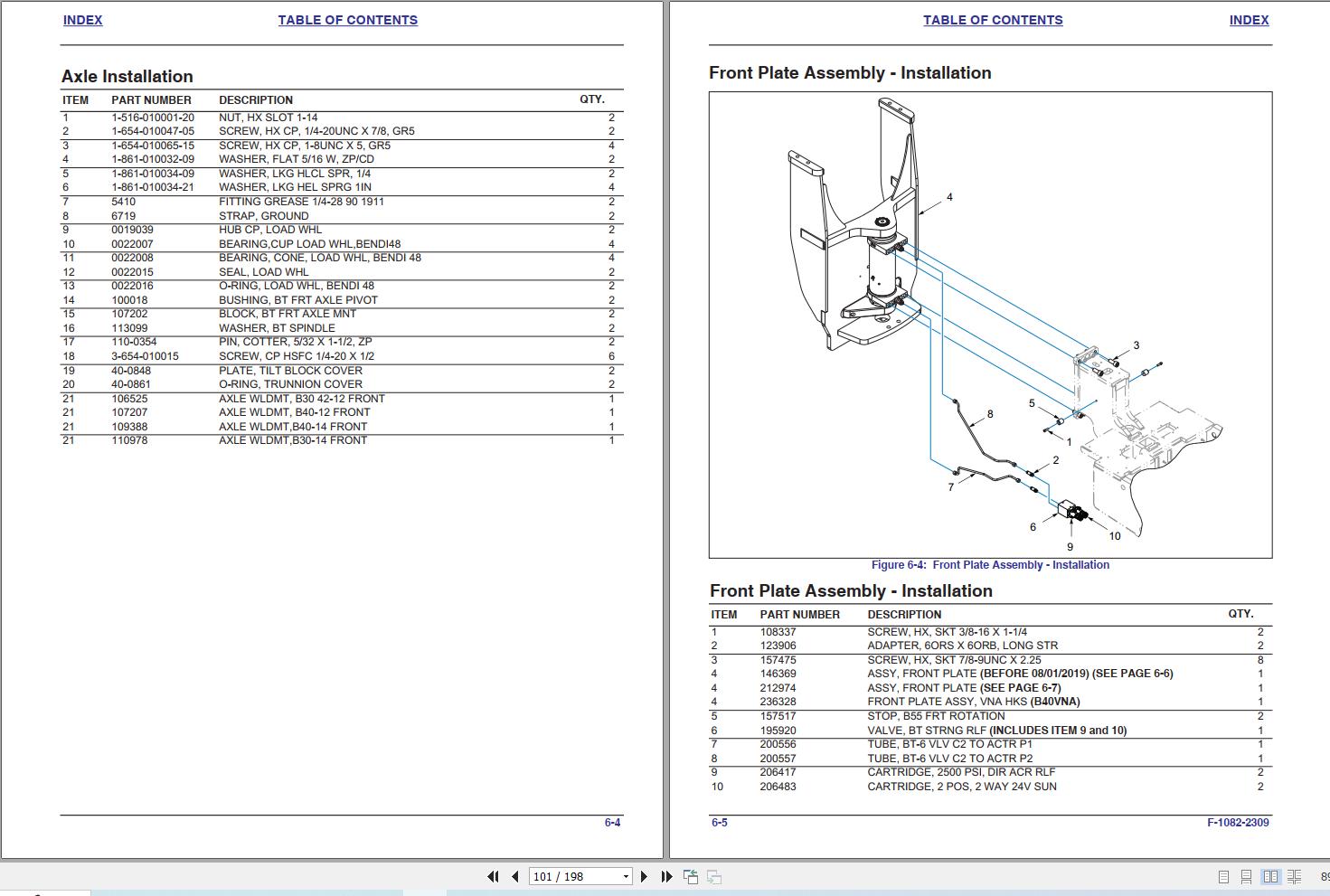 Landoll Bendi Forklift B30 40 AC B40VNA AC Series 6 Parts Manual F 1082 2309 (2)