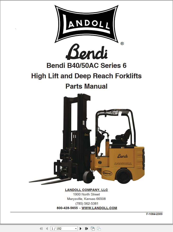 Landoll Bendi Forklift B30 50 AC Series 6 Parts Manual F 1084 2309 2023 (1)