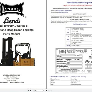 Landoll Bendi Forklift B40 50AC Series 6 Parts Manual F 1084 2306 (1)