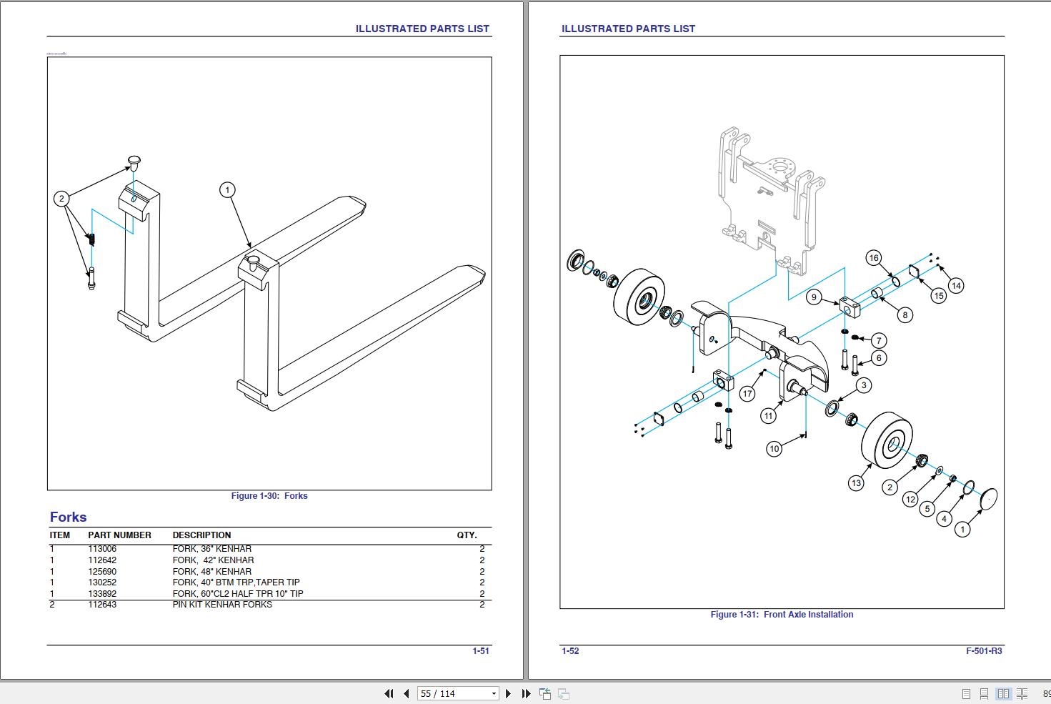 Landoll Bendi Forklift B40i3 Parts Manual F 501 R3 (2)