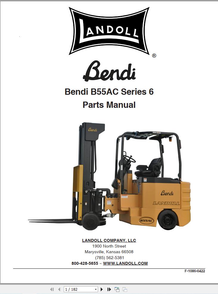 Landoll Bendi Forklift B55AC Series 6 Parts Manual F 1086 0422 (1)
