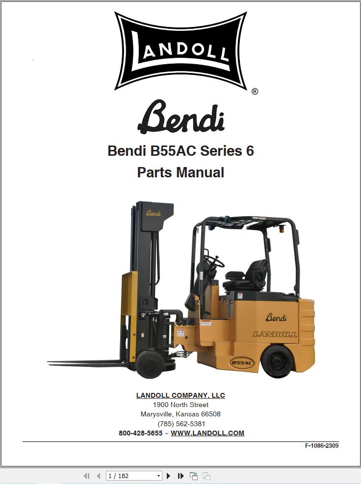 Landoll Bendi Forklift B55AC Series 6 Parts Manual F 1086 2309 (1)