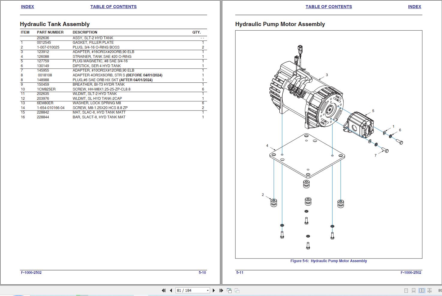 Landoll Drexel Forklift 30 2 35 2 Parts Manual F 1006 2502 2025 2