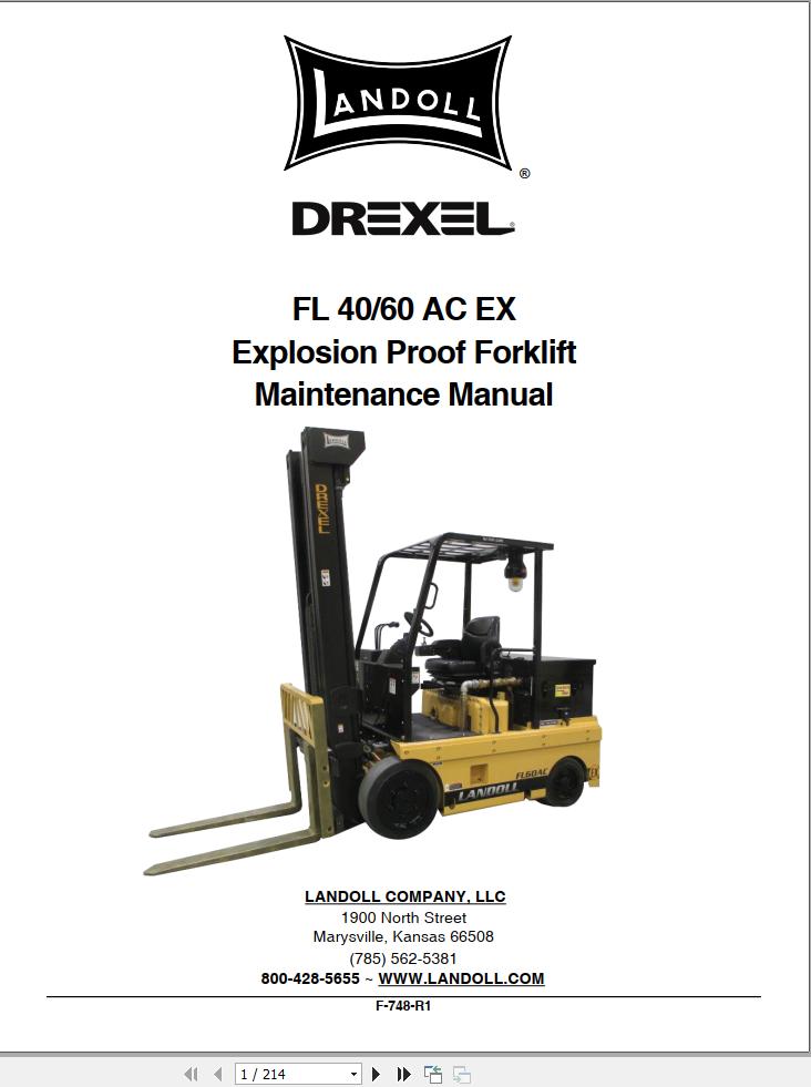 Landoll Drexel Forklift FL40 AC EX FL60 AC EX Maintenance Manual F 748 R1 (1)