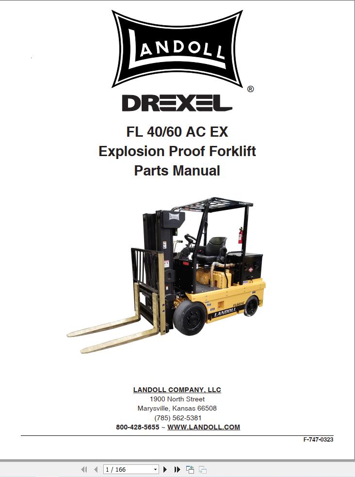 Landoll Drexel Forklift FL40 AC EX FL60 AC EX Parts Manual F 747 0323 (1)
