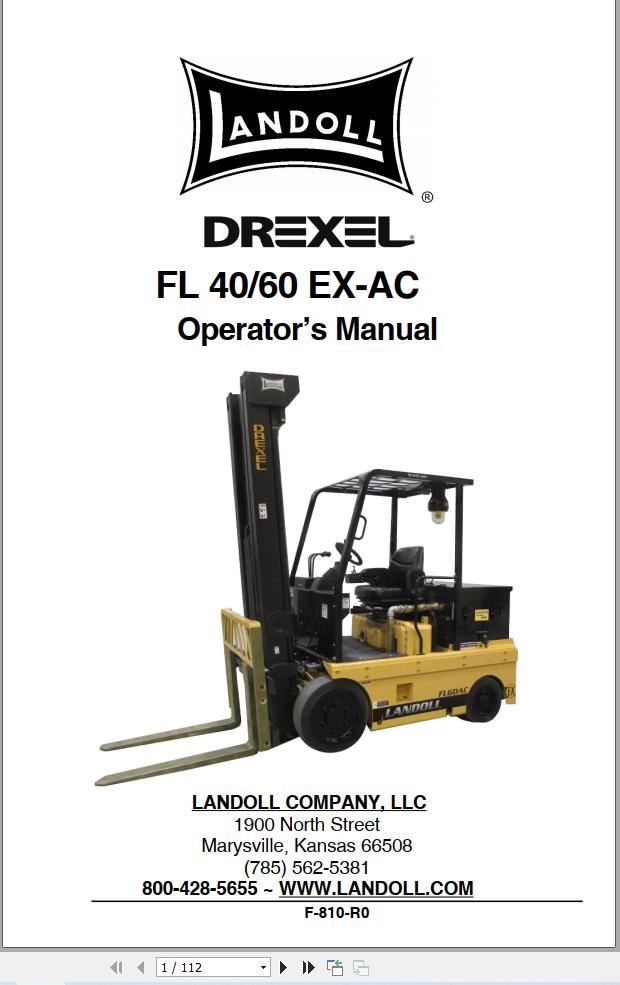 Landoll Drexel Forklift FL40 EX AC FL60 EX AC Operators Manual F 810 R0 (1)