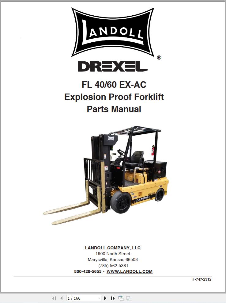 Landoll Drexel Forklift FL40 EX AC FL60 EX AC Parts Manual F 747 2312 (1)