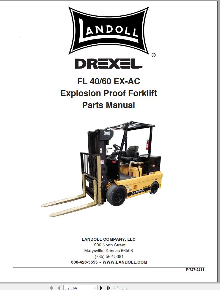 Landoll Drexel Forklift FL40 EX AC FL60 EX AC Parts Manual F 747 2411 2025 (1)