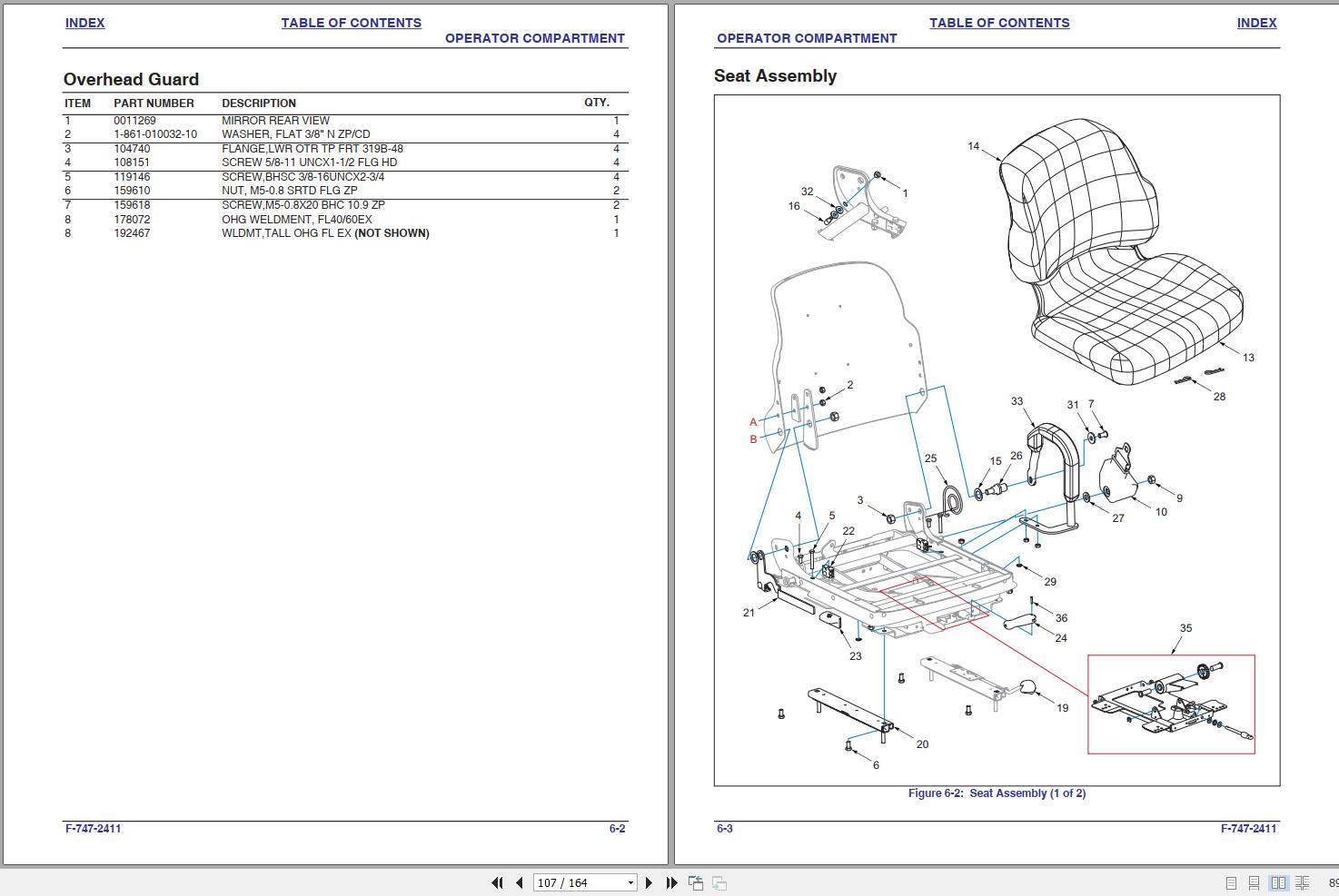 Landoll Drexel Forklift FL40 EX AC FL60 EX AC Parts Manual F 747 2411 2025 (2)
