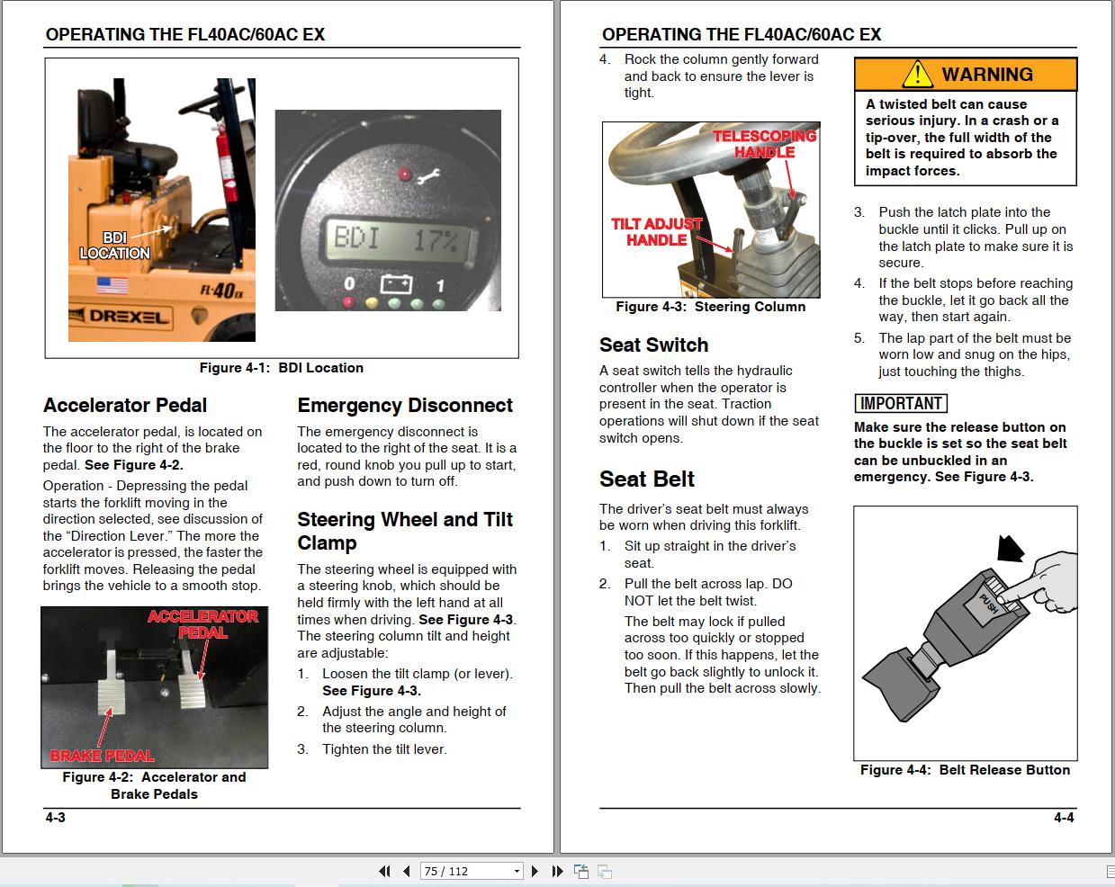 Landoll Drexel Forklift FL40EX AC FL60EX AC Operator Manual F 810 R0 2