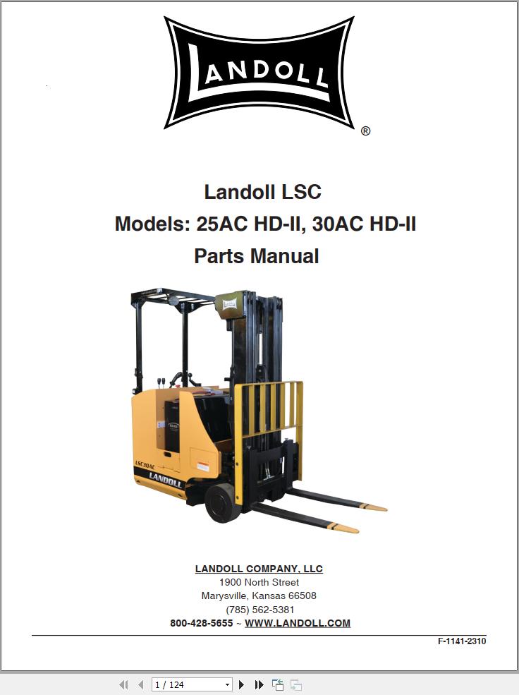 Landoll Drexel Forklift LSC 25AC HD II LSC 30AC HD II Parts Manual F 1141 2310 (1)