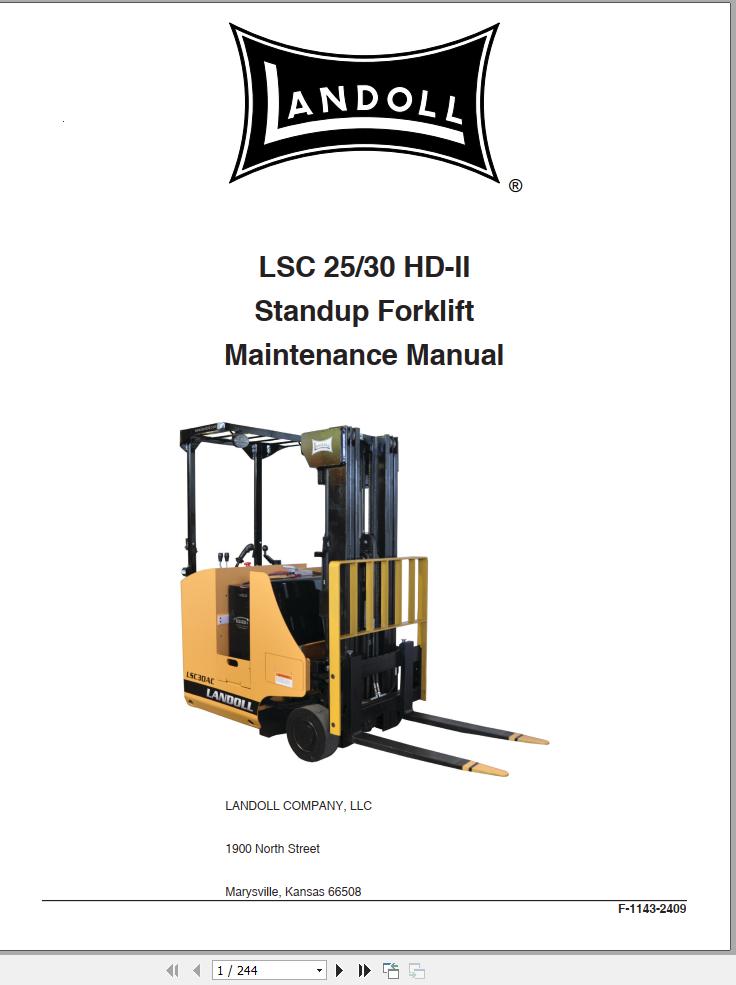 Landoll Drexel Forklift LSC25 HD II LSC30 HD II Maintenance Manual F 1143 2409 (1)