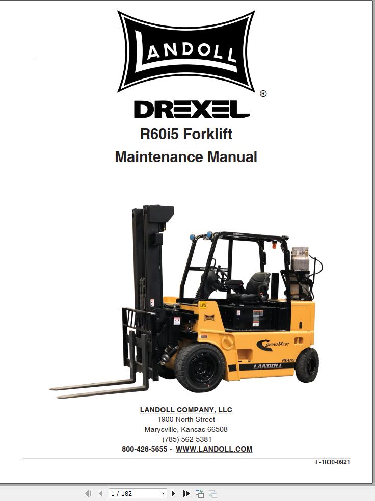 Landoll Drexel Forklift R60i5 Maintenance Manual F 1030 0921 (1)