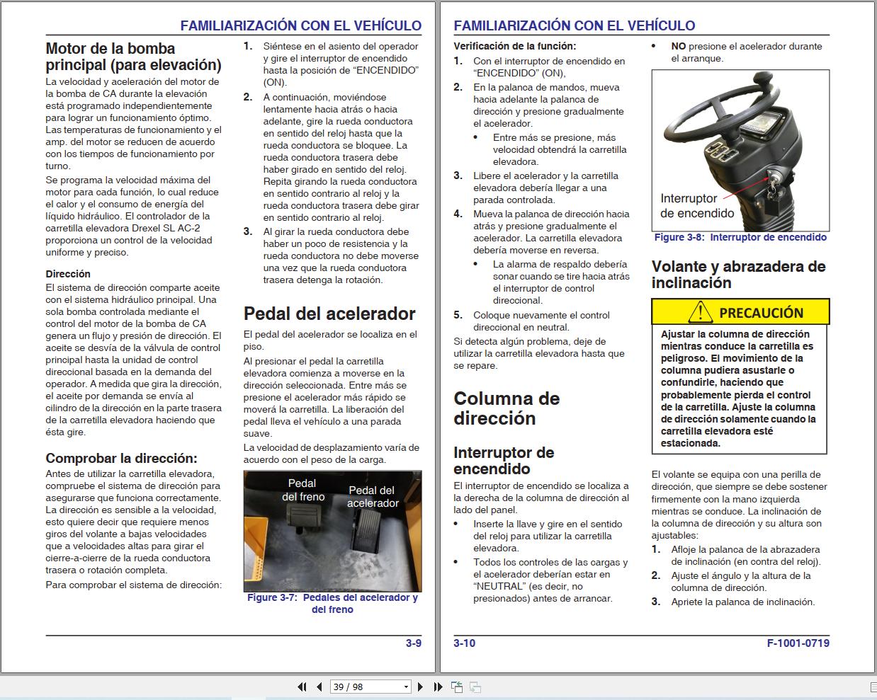 Landoll Drexel Forklift SL30 AC 2 SL40 AC 2 SL50 AC 2 Operators Manual F 1001 0719 ES (2)