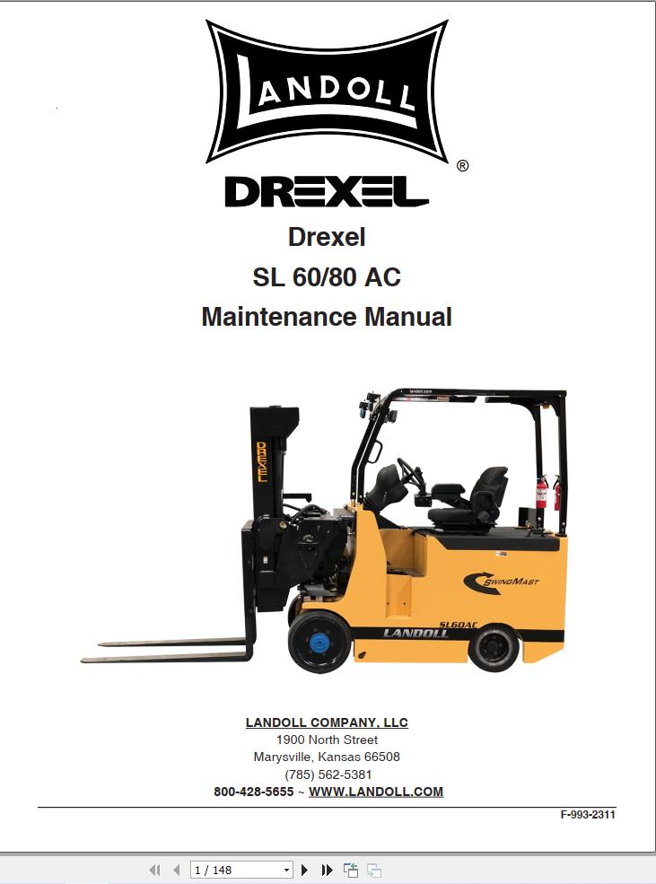 Landoll Drexel Forklift SL60 AC SL80 AC Maintenance Manual F 993 2311 (1)
