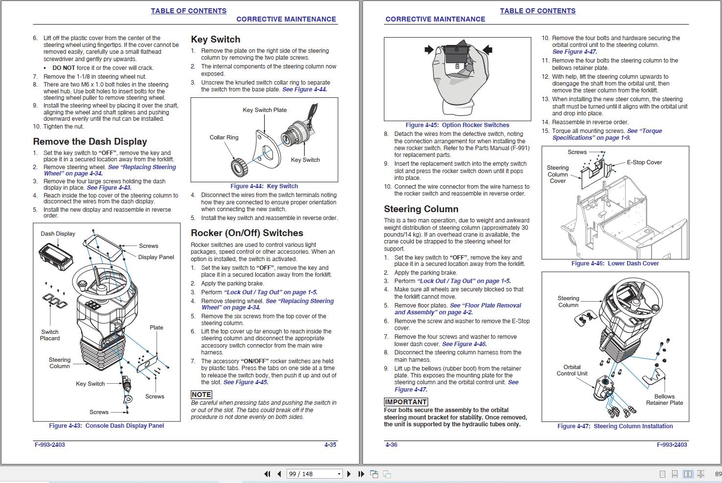 Landoll Drexel Forklift SL60 AC SL80 AC Maintenance Manual F 993 2403 (2)