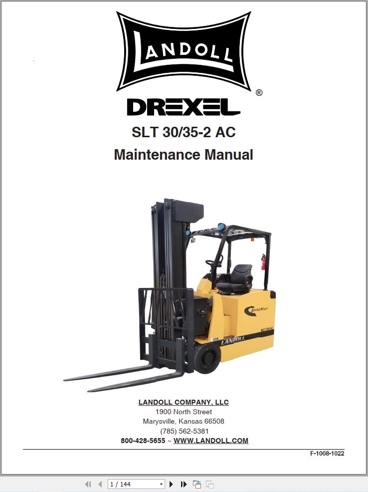 Landoll Drexel Forklift SLT30 2 AC SLT35 2 AC Maintenance Manual F 1008 1022 (1)