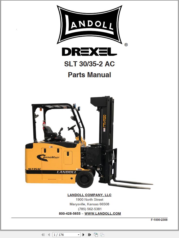 Landoll Drexel Forklift SLT30 2 AC SLT35 2 AC Parts Manual F 1006 2308 (1)
