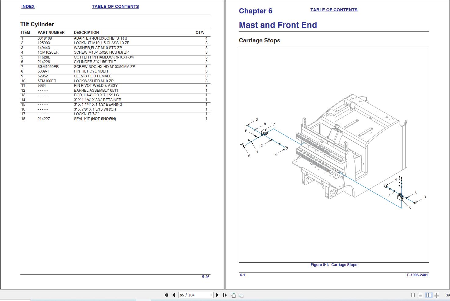 Landoll Drexel Forklift SLT30 2 AC SLT35 2 AC Parts Manual F 1006 2401 (2)