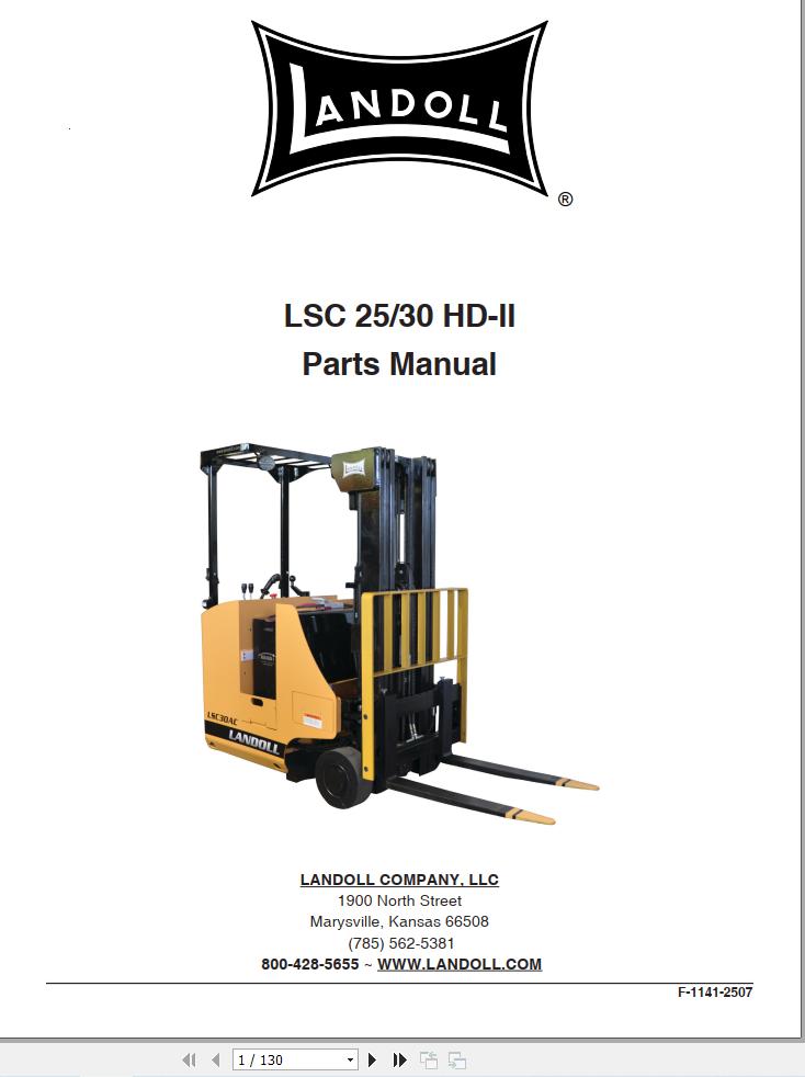Landoll Forklift LSC 25 HD II LSC 30 HD II Parts Manual F 1141 2507 2025 (1)