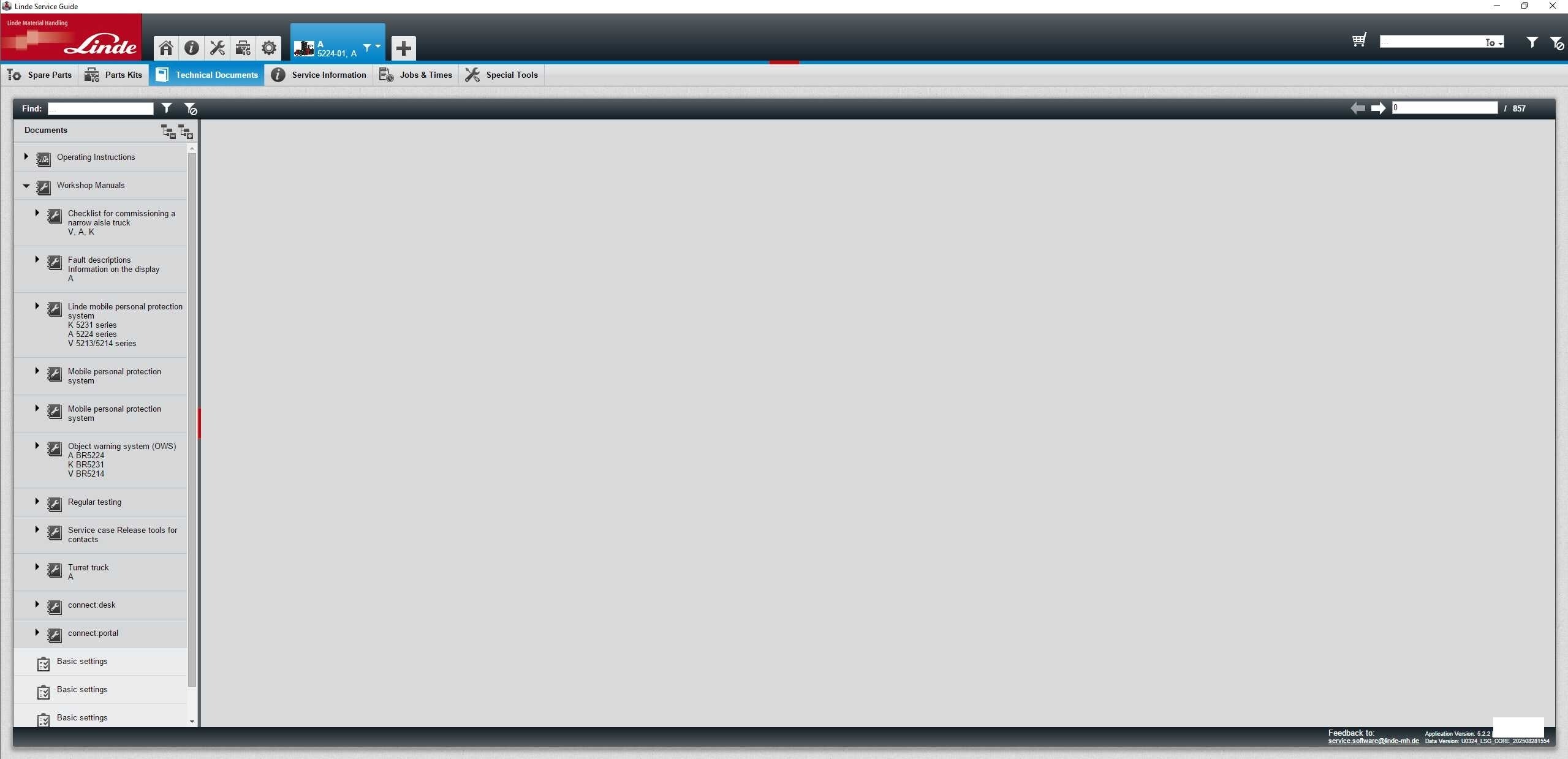 Linde LSG 5.2.2 U0324 09.2025 Live Service Guide 5