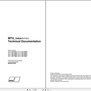MTU Diesel Engine 12 V 1163 TB73 to 16 V 1163 TB93 Technical Documentation MS22033 00E 1