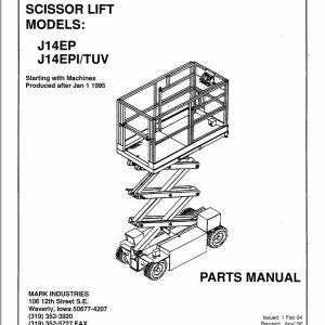 Marklift Scissor Lift J14EP J14EPI J14TUV Parts Manual 17237 (1)