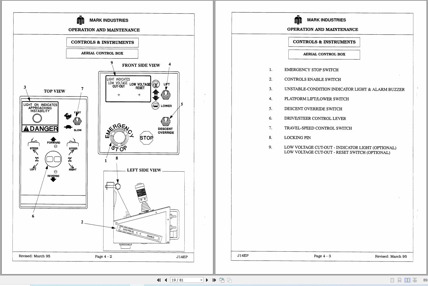 Marklift Scissor Lift J14EP Operation Maintenance Manual 17238 (2)