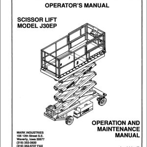 Marklift Scissor Lift J30EP Operation Maintenance Manual 17234 (1)