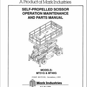 Marklift Scissor Lift MT31G MT40G Parts Operation Manual 17217 (1)