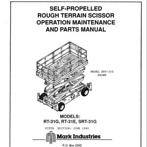 Marklift Scissor Lift RT31G RT31E SRT31G Parts Operation Manual 17204 (1)