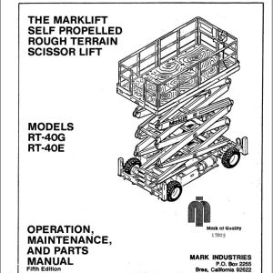 Marklift Scissor Lift RT40G RT40E Parts Operation Manual 17205 (1)
