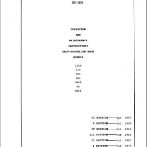 Marklift Self Propelled Boom 21RT to 40RT Operation Maintenance Manual 17101 (1)