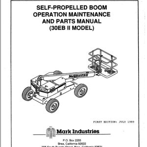 Marklift Self Propelled Boom 30EB II Operation Maintenance Parts Manual 17120 (1)