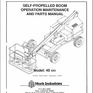 Marklift Self Propelled Boom 40 4x4 Parts Operation Manual 17129 (1)